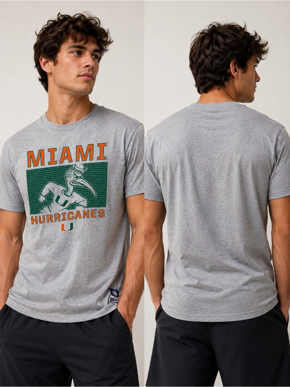 NWT Miami Hurricanes CSA Men’s XL Gray Graphic T Shirt NCAA 100% Cotton Tee